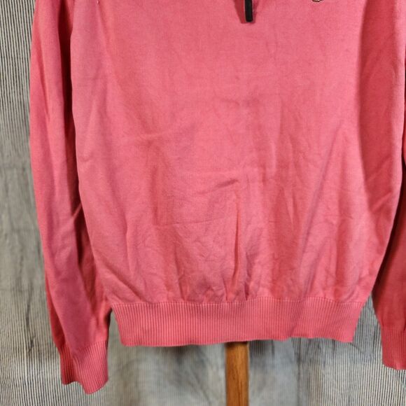 Oscar Jacobson Medium $91 Pink Bogart Tour Half Zip 100%‎ Cotton Made In Italy - Picture 3 of 10